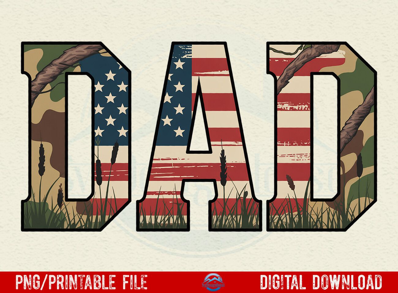Patriotic Hunting Dad PNG
