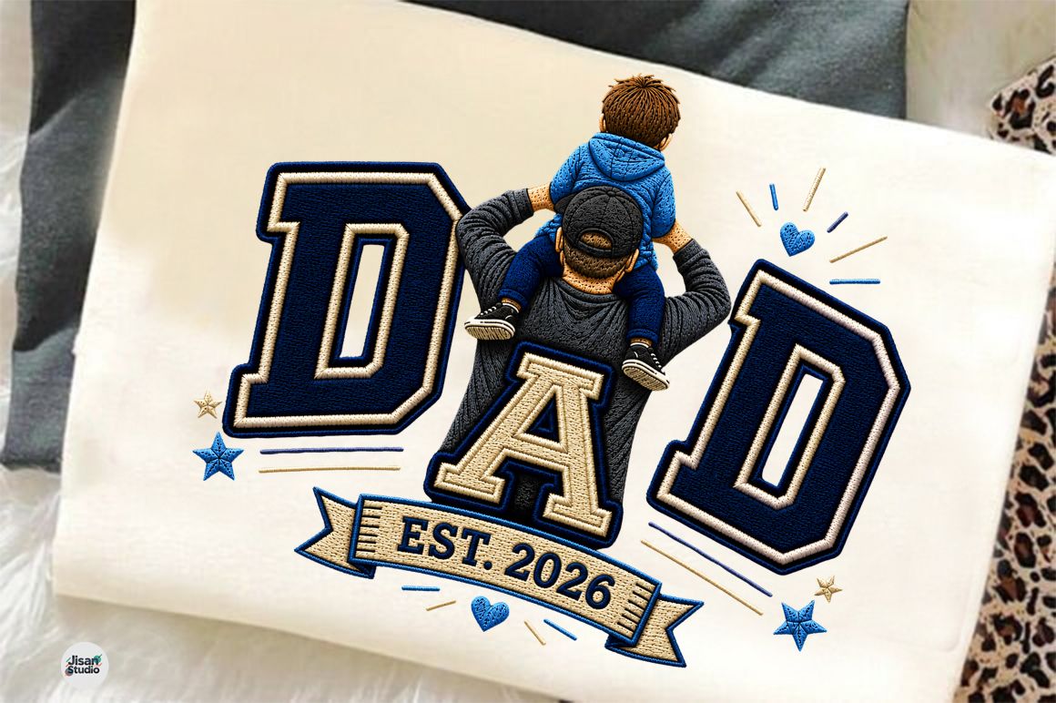 Embroidered Dad Shirt, Father’s Day PNG